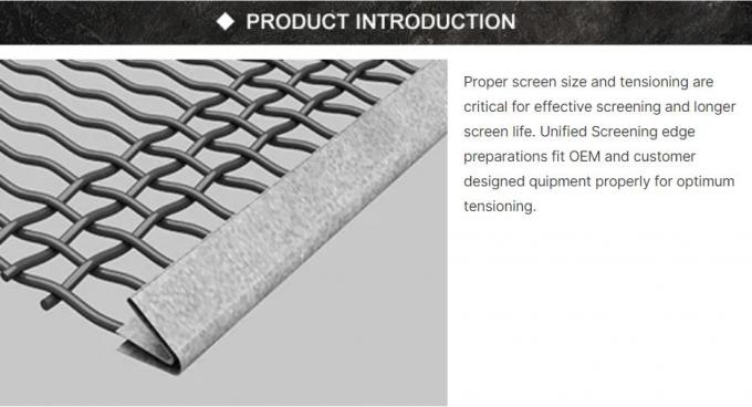 Zwart geweven breekmachine trillende zeef scherm mesh rock shaker hoog koolstofstaal 65 mangaan 1